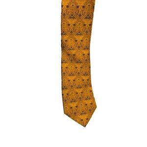 The Metropolitan Museum of Art Men's Silk Tie Gold Blue Baroque Pattern